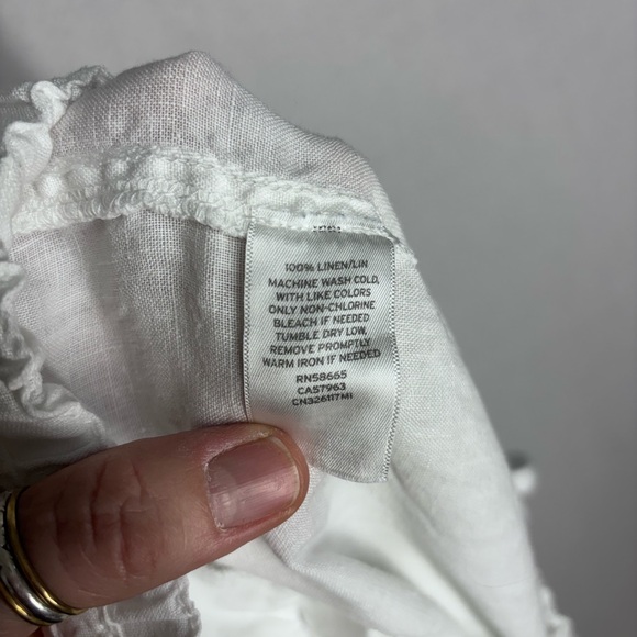 Caslon Women’s 100 % white linen wide leg drawstring pants size large - Picture 8 of 8